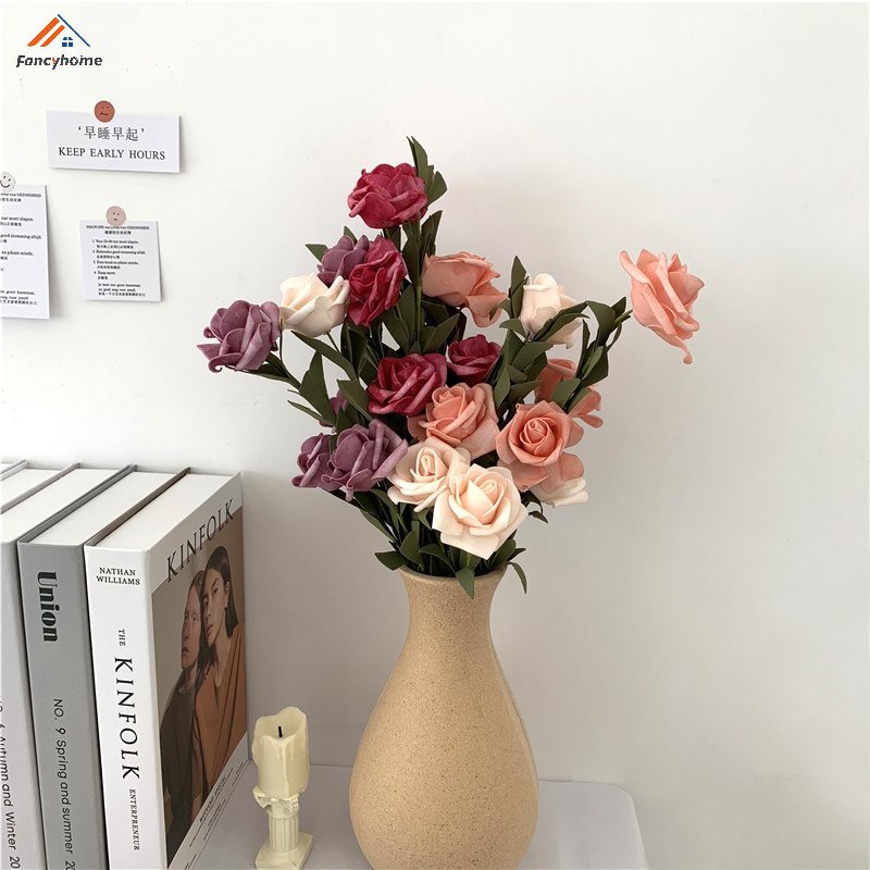 Hoa hồng giả trang trí phòng lãng mạn nhiều màu tùy chọn