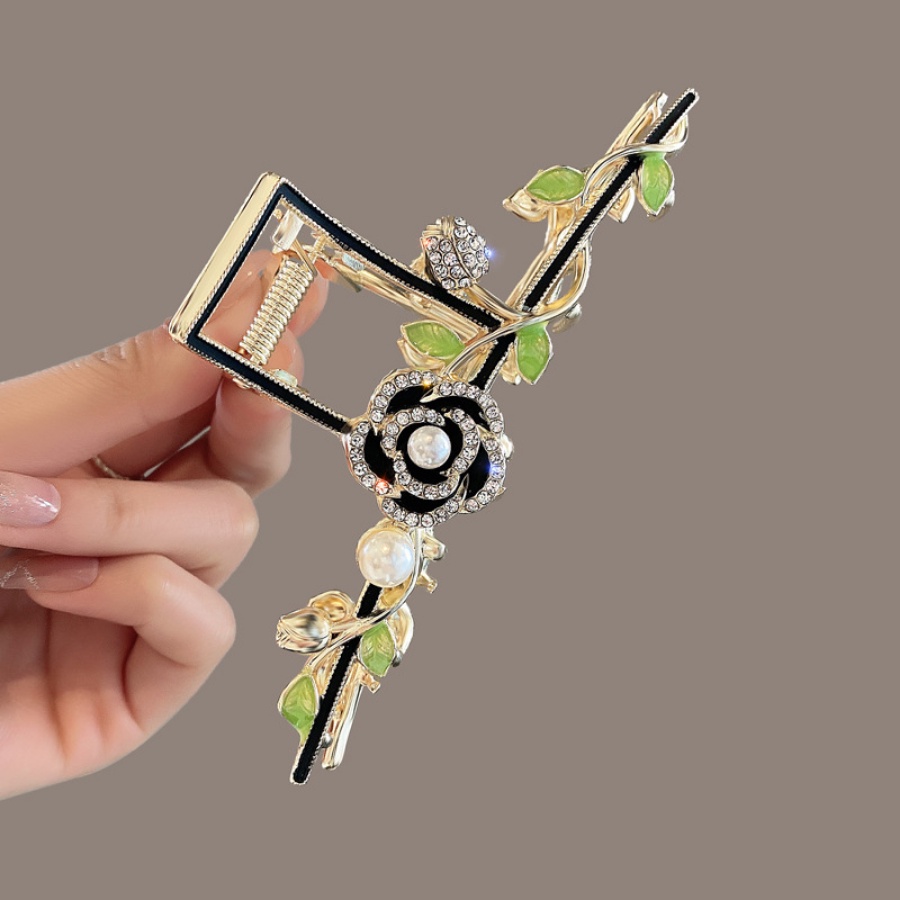 Kẹp Tóc Đuôi Ngựa Đính Đá &amp; Ngọc Trai Bằng Hợp Kim