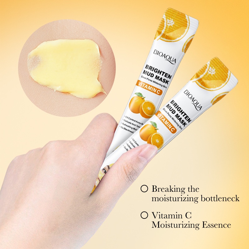 Set 10 Mặt Nạ Bioaqua Vitamin C Làm Sáng Da Kiềm Dầu Loại Bỏ Mụn Đầu Đen Làm Sạch Sâu 8g