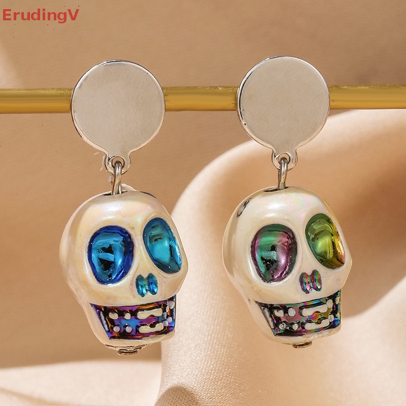 [ErudingV] Khuyên Tai Đinh Tán Hình Đầu Lâu Phong Cách Gothic Punk Hip hop Vui Nhộn Thời Trang Làm Quà Tặng Halloween Dành Cho Bạn Nữ [Mới]