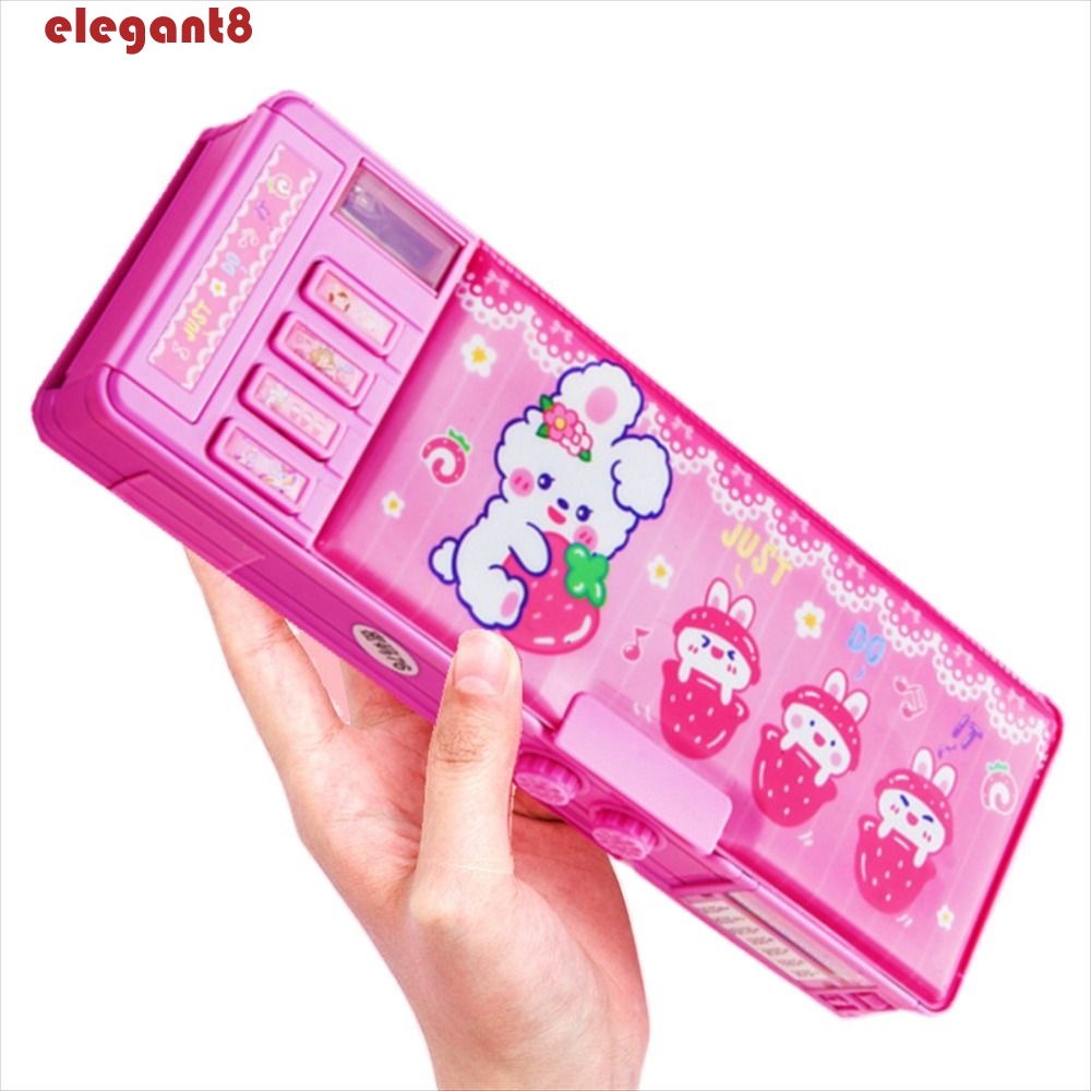 Hộp Đựng Bút Bằng Nhựa Đa Năng Có Khóa Mật Khẩu Họa Tiết Hoạt Hình Xinh Xắn