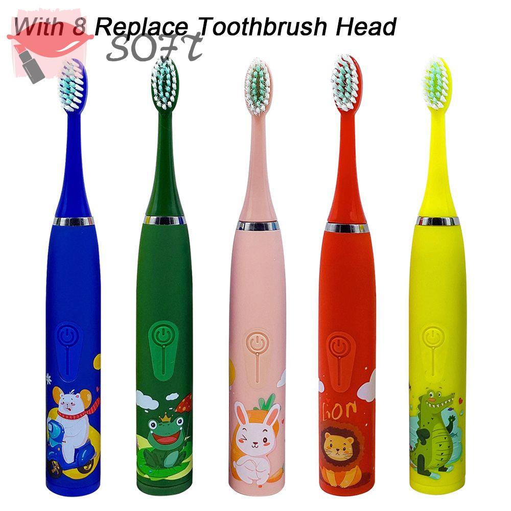 Bàn Chải Đánh Răng Điện SOFTNESS Họa Tiết Hoạt Hình Dễ Thương Có Thể Sạc Lại Cho Trẻ