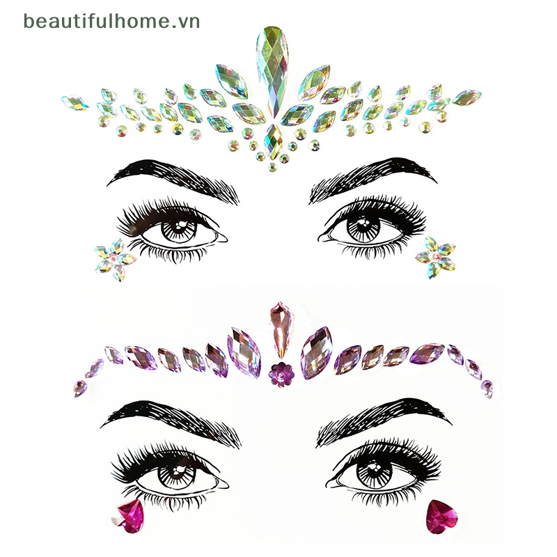 Đá Quý Tự Dính Trang Trí Mặt / Tiệc Tùng Đính Đá Mardi Gras