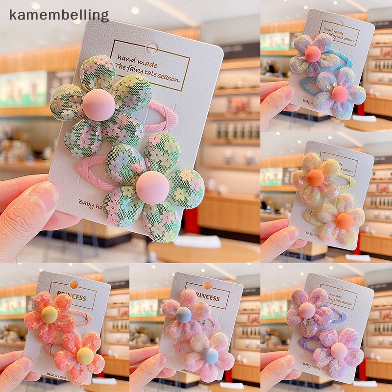 Set 2 Kẹp Tóc Hình Hoa Vải Dễ Thương Cho Bé Gái