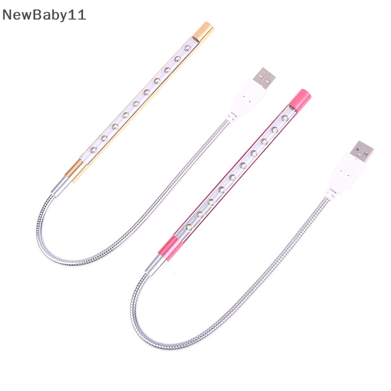 Đèn LED 10 Bóng Bằng Kim Loại Cổng USB Dùng Đọc Sách Linh Hoạt