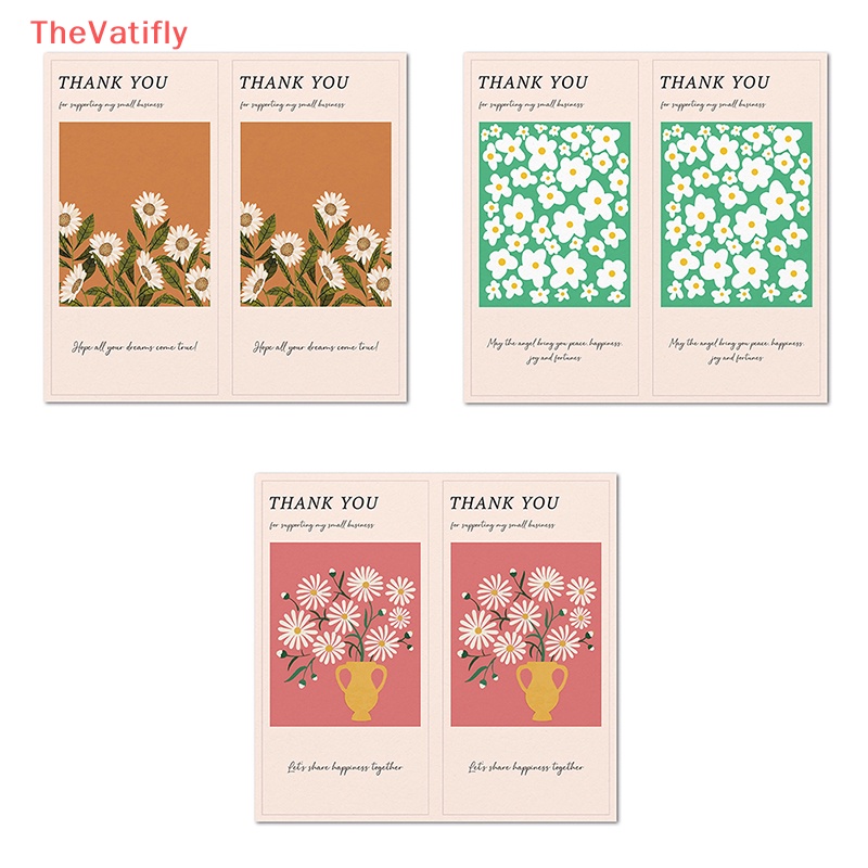 Set 50 Miếng Dán Niêm Phong Bao Bì In Chữ Thank You Và Hoa Độc Đáo Tiện Dụng