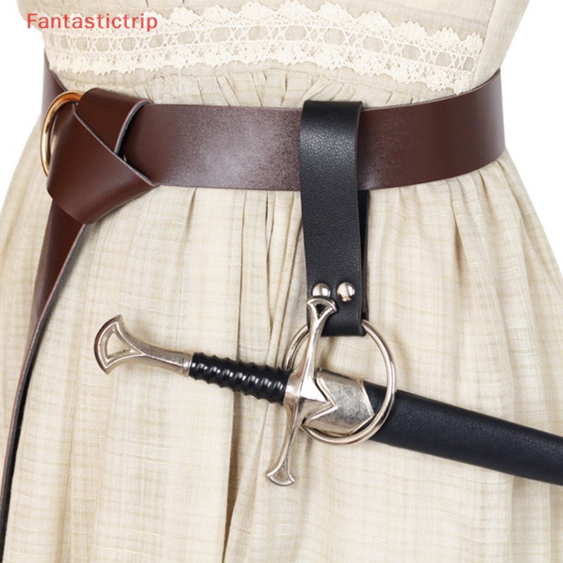 [Fantastictrip] Vòng Dây Da Thắt Lưng Phong Cách Phục Hưng Vikings Phụ Kiện Cho Nữ