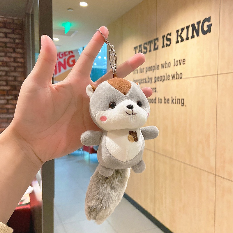 Móc khóa balo móc khóa túi móc khoá thú bông keyring móc khoá xinh Túi sóc Plush chuỗi búp bê túi xách dễ thương Cặp đôi chìa khóa Đeo ba lô treo búp bê trang trí chuỗi chìa khóa