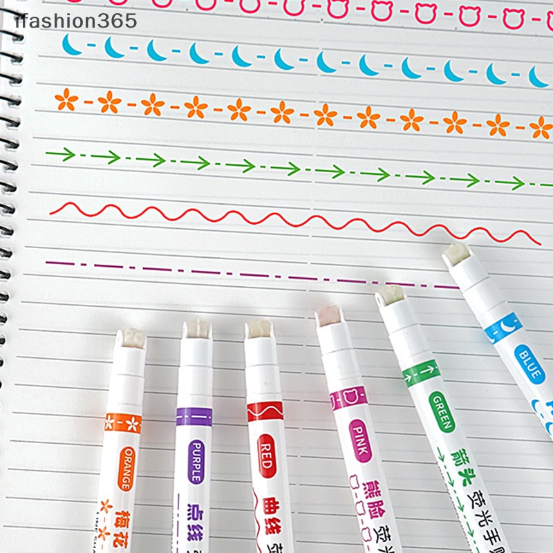 Set 6 Bút Đánh Dấu Dạng Lăn Nhiều Hình Dạng Màu Sắc Thời Trang ifashion365