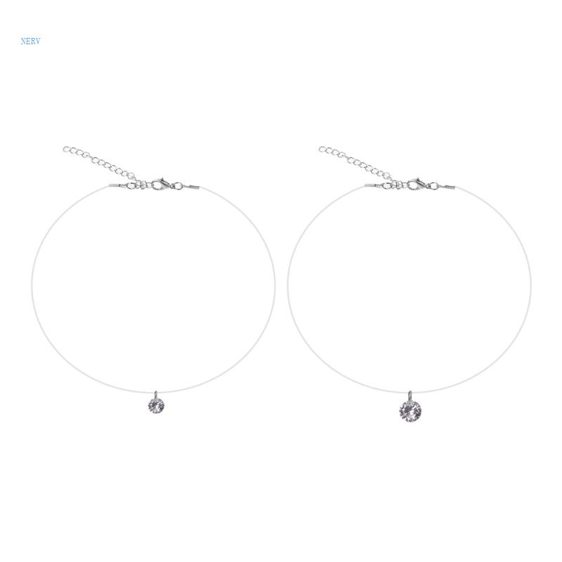 Vòng Cổ Choker Dây Câu Trong Suốt Đính Đá Zircon