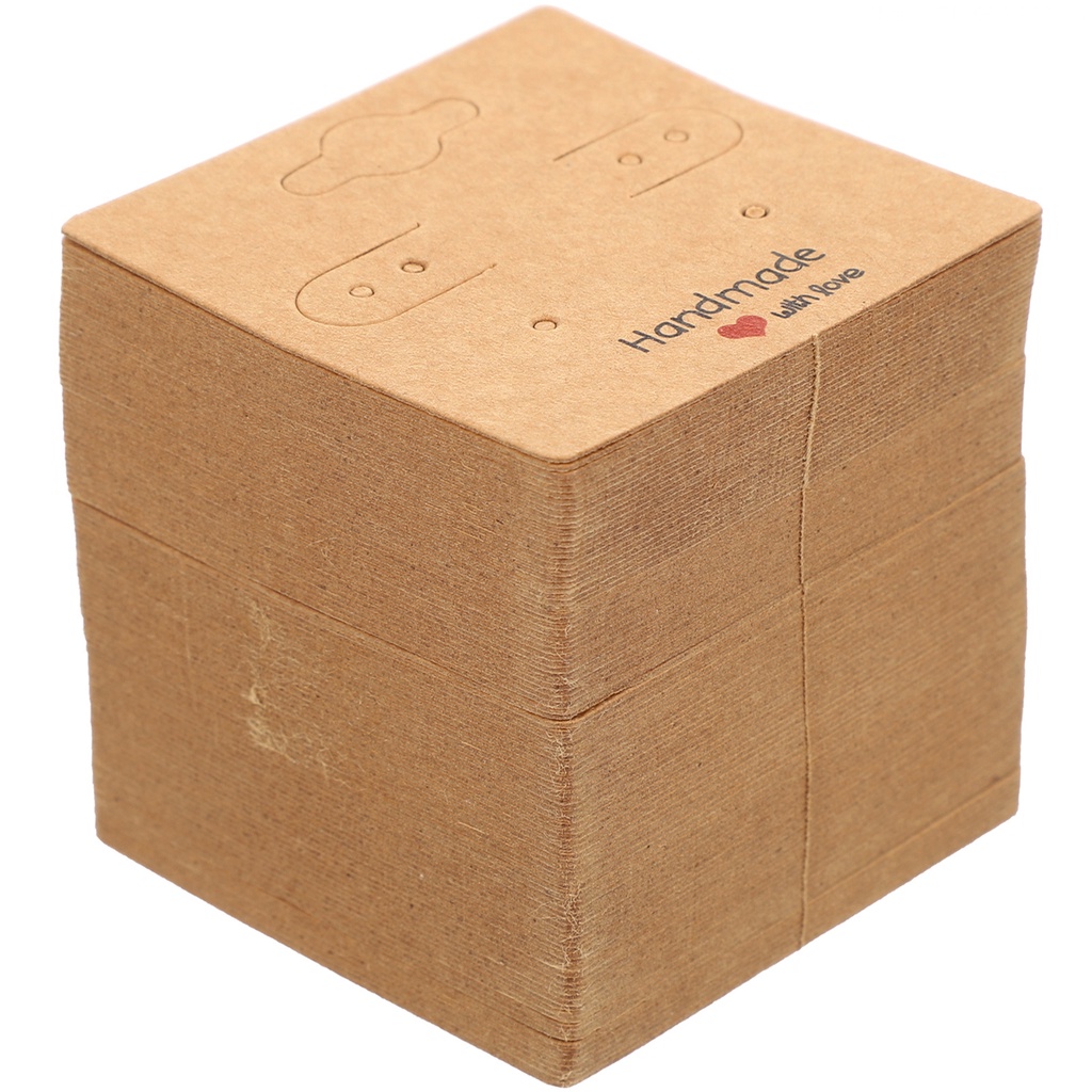 Bộ 100 Tấm Giá Đỡ Vòng Tay / Dây Chuyền Bằng Giấy Kraft Màu Trơn