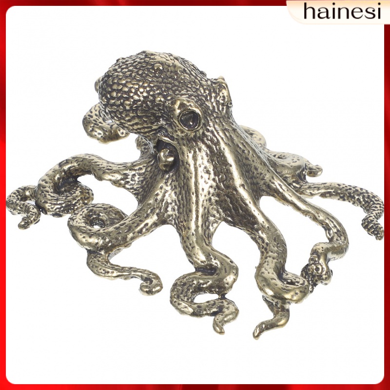 Mô Hình Bạch Tuộc Mini Bằng Đồng Thau Để Bàn Trang Trí