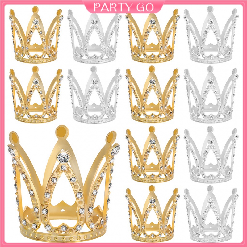 Set 12 Vương Miện Mini Đính Đá Lấp Lánh Trang Trí Bánh Kem