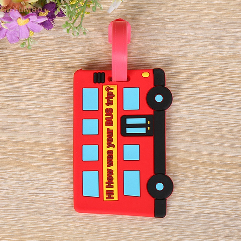 [cxGUYU] Thẻ Ghi Thông Tin Hành Lý Bằng Silicon PVC Mềm Họa Tiết Hoạt Hình Sáng Tạo