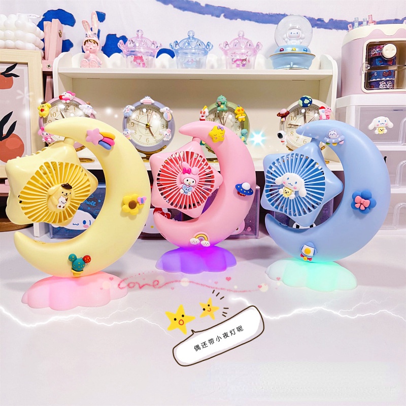 Sanrio Quạt Mini Để Bàn Hình Chú Chó cinnamon Dễ Thương Sạc Cổng usb Tiện Dụng