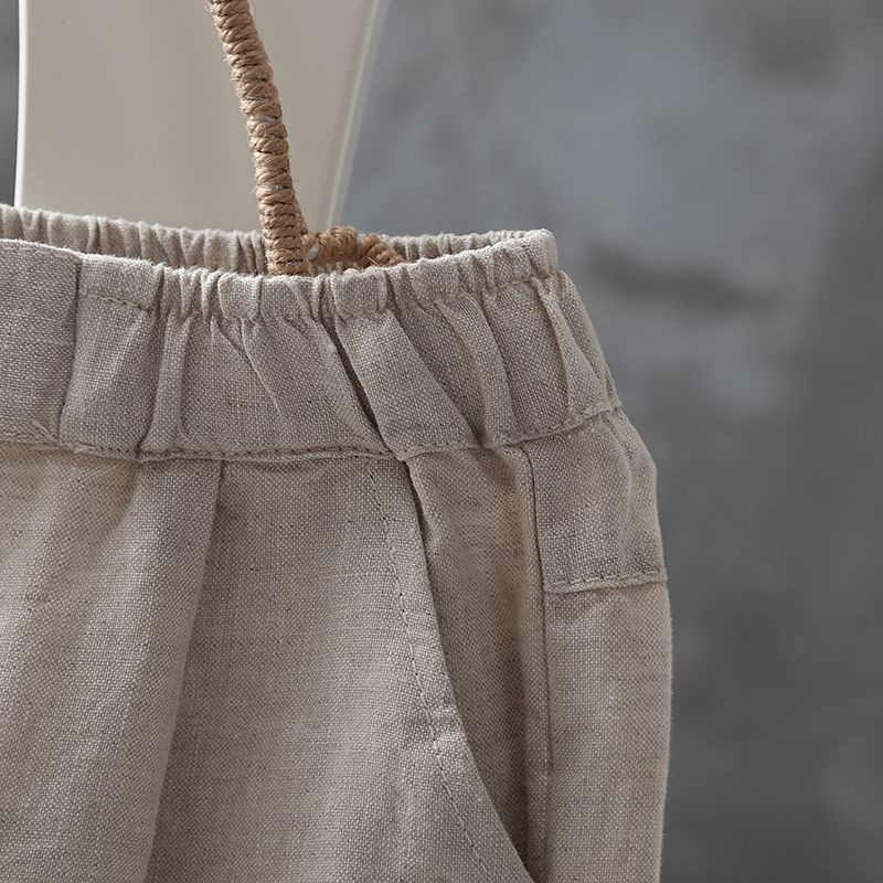 Quần Dài Cotton Có Túi Cỡ Lớn Thời Trang Mùa Hè Cho Nữ