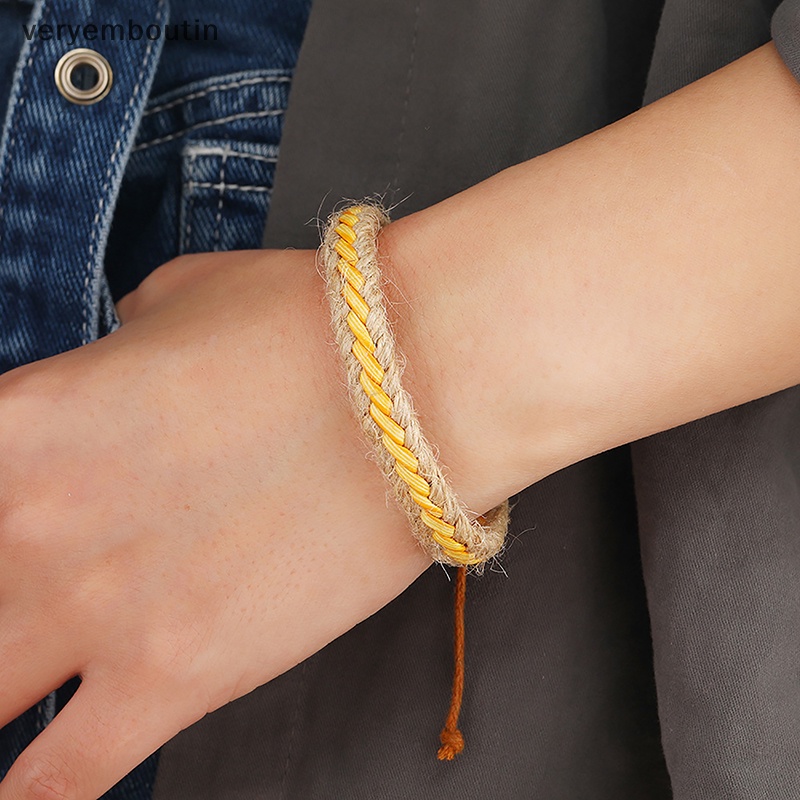 Vòng Tay Dây Bện Phong Cách Bohemian Có Thể Điều Chỉnh Kích Thước Dành Cho Nam Và Nữ