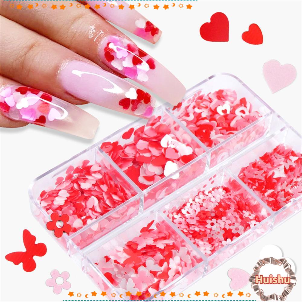 Miếng Dán Trang Trí Móng Tay HS HS HS Kim Sa Lấp Lánh Hàng Mới Dành Cho Ngày Lễ Tình Nhân