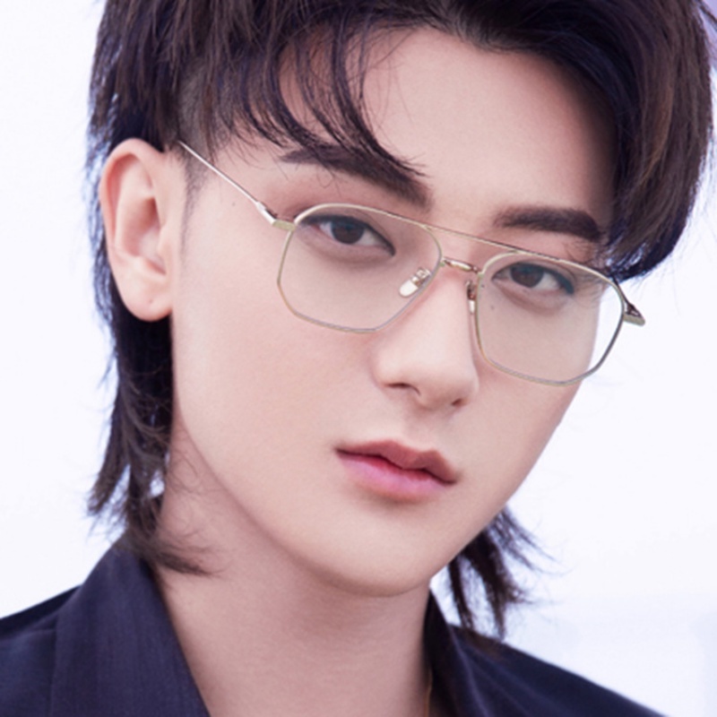 (KIQI-FASHION) COD Kính Mát Gọng Vuông Kim Loại Chống Ánh Sáng Xanh Thời Trang Cho Nam Và Nữ