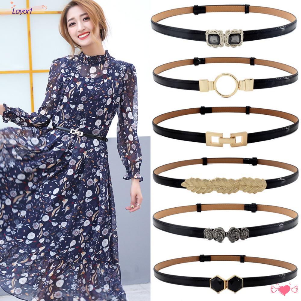 Thắt Lưng Bản Nhỏ Co Giãn Phối Kim Loại Thời Trang Cho Nữ LAYOR1