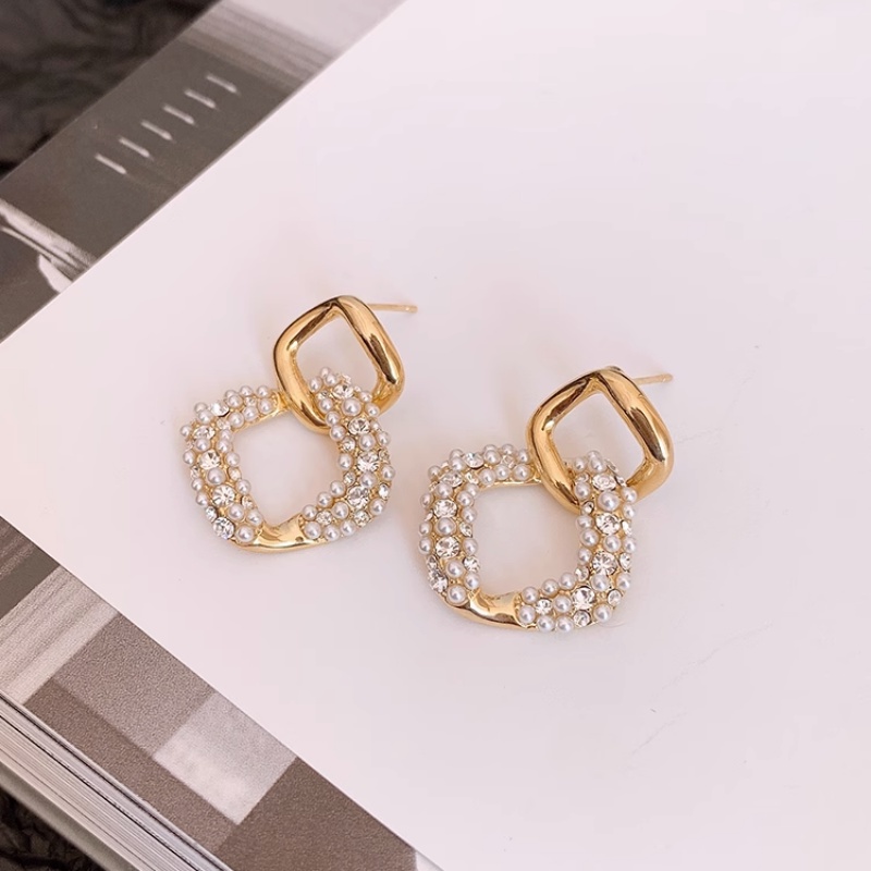 Bông Tai Mạ Bạc 925 Đính Kim Cương Giả Và Ngọc Trai Sang Trọng Thời Trang 2023