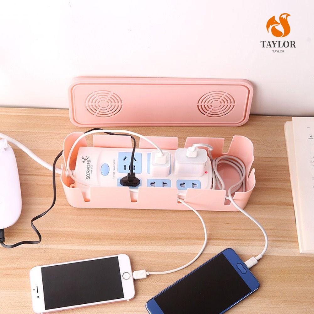 1 Hộp Đựng Dây Cáp Chống Bụi Màu Trắng Trơn Kèm Nắp Đậy Tiện Dụng