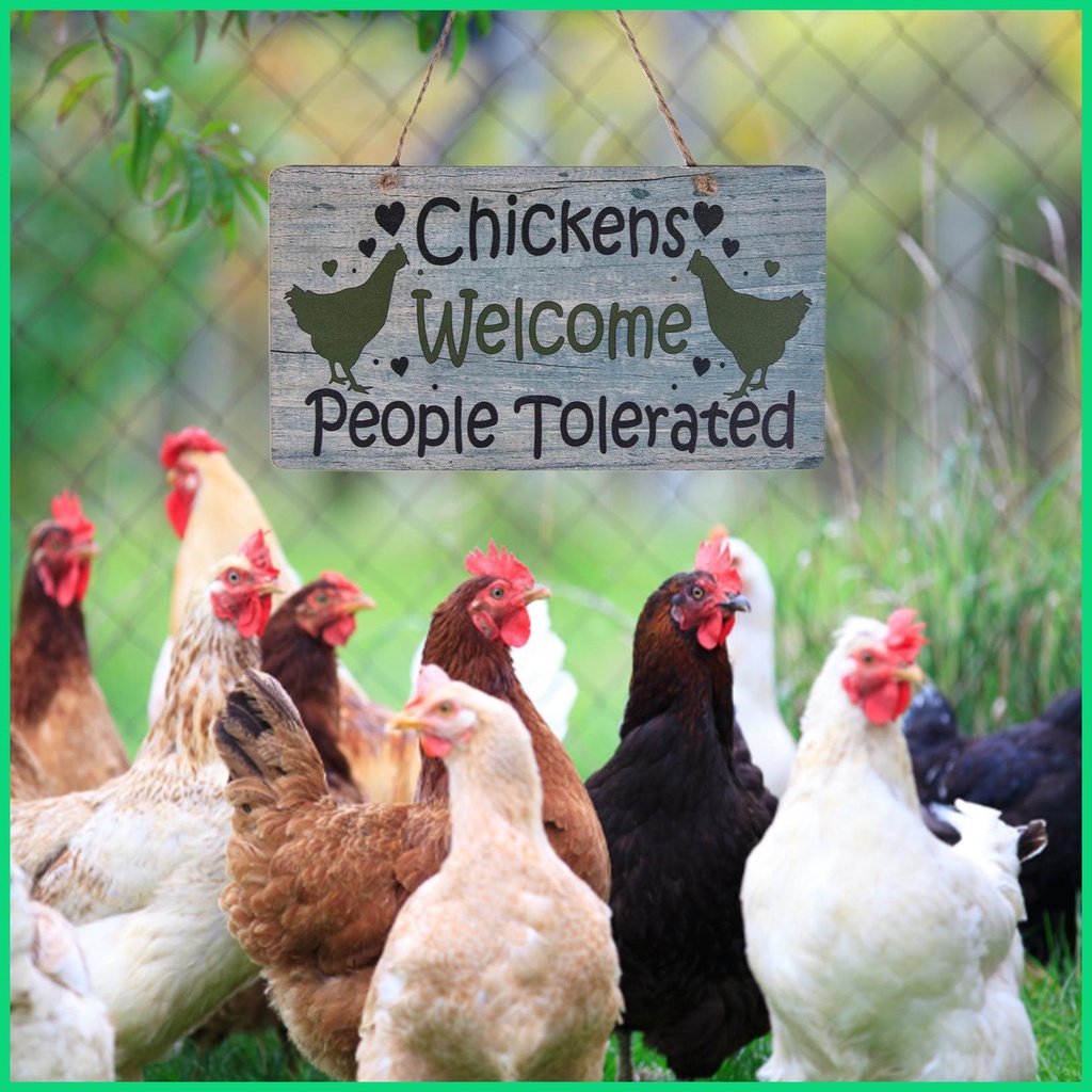 Bảng Hiệu Trang Trí Nông Trại In Hình Mông Gà Phong Cách Retro Nghệ Thuật