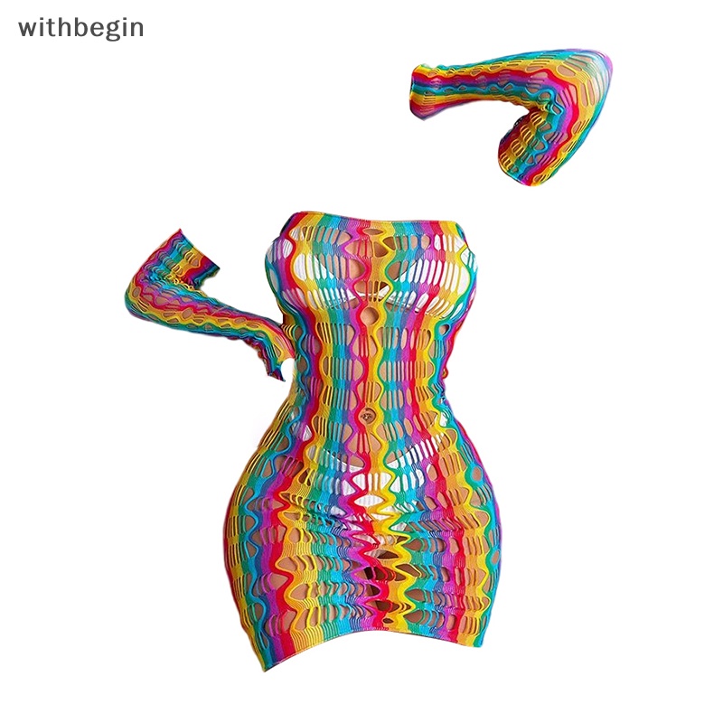 Đầm Lưới Tay Dài Nhiều Màu Sắc Gợi Cảm Cho Nữ