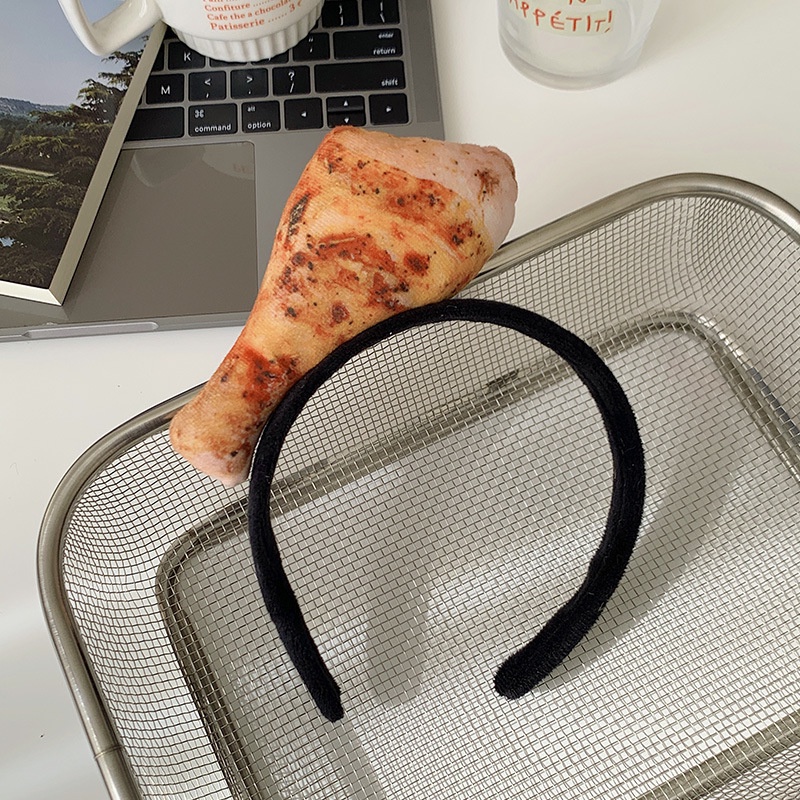 Băng Đô Cài Tóc Hình Đôi Cánh Gà Nhồi Bông 3D Sáng Tạo Vui Nhộn