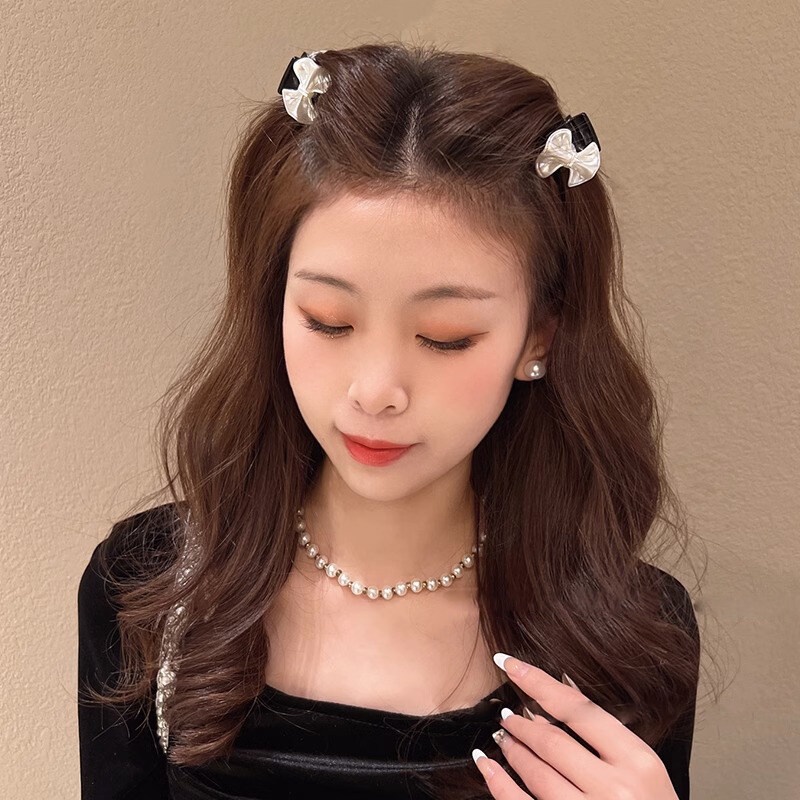 Kẹp Tóc Hình Nơ Đen Thời Trang Hàn Quốc Dành Cho Nữ