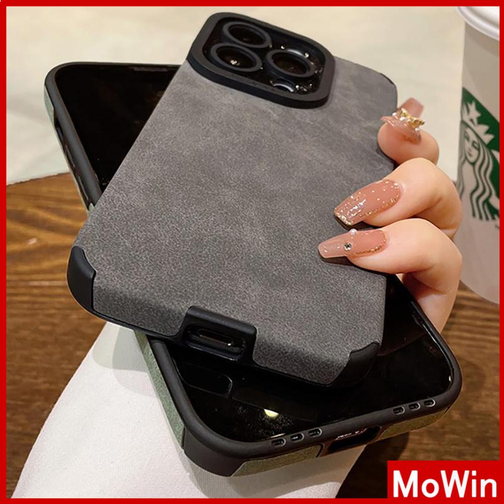 Mowin - Ốp lưng Ốp điện thoại Ốp iphone 15 pro max thoại da mềm màu xanh lá đậm/xám/đen thích hợp cho iPhone 14 Pro Max 13 Pro max 12 Pro Max 11 Pro Max XR XS 7 8Plus