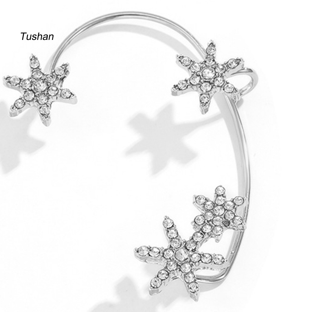 Khuyên Vành Tai Hình Đuôi Cá 3D Đính Đá Thời Trang Cho Nữ