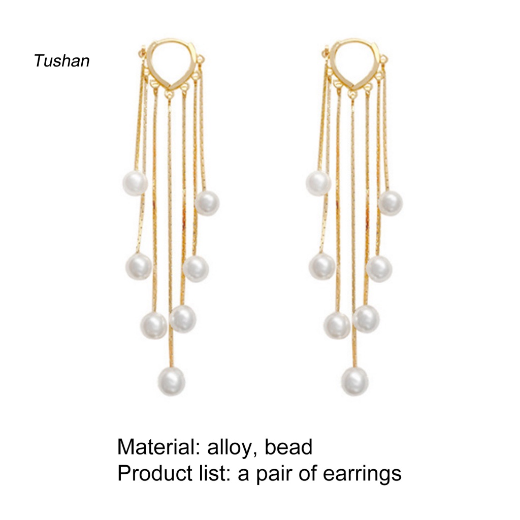 1 Đôi Bông Tai Đính Ngọc Trai Giả Phong Cách Bohemian Dành Cho Nữ