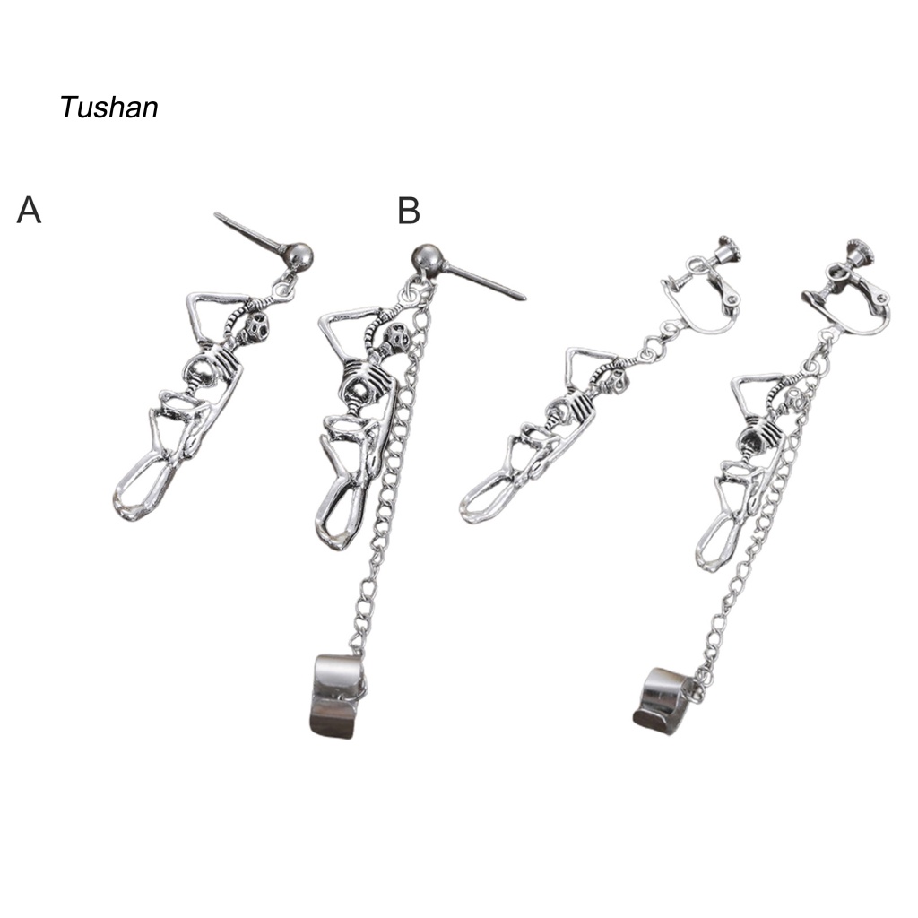 1 Đôi Bông Tai Hình Đầu Lâu Phong Cách Gothic Dành Cho Lễ Halloween