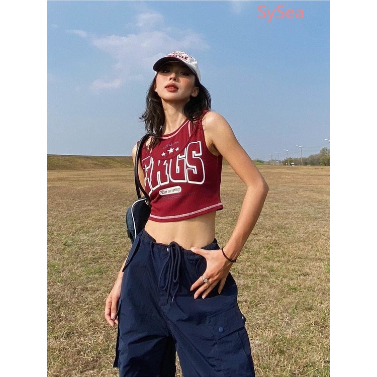 Áo Hai Dây In Họa Tiết Phong Cách Retro Mỹ Cho Nữ