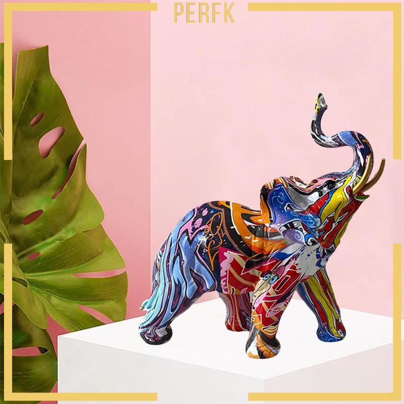 Tượng Voi Bằng Nhựa Resin Nhiều Màu Trang Trí Bàn Tiệc