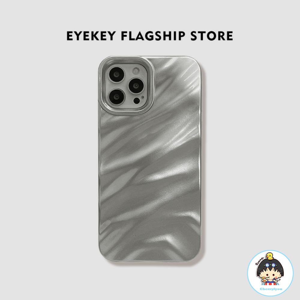 Ốp Điện Thoại TPU Mềm Chống Sốc Họa Tiết Gợn Sóng Màu Bạc Sang Trọng Cho IPhone 11 12 13 14 Pro Max X XS Max 7 8 6 Plus