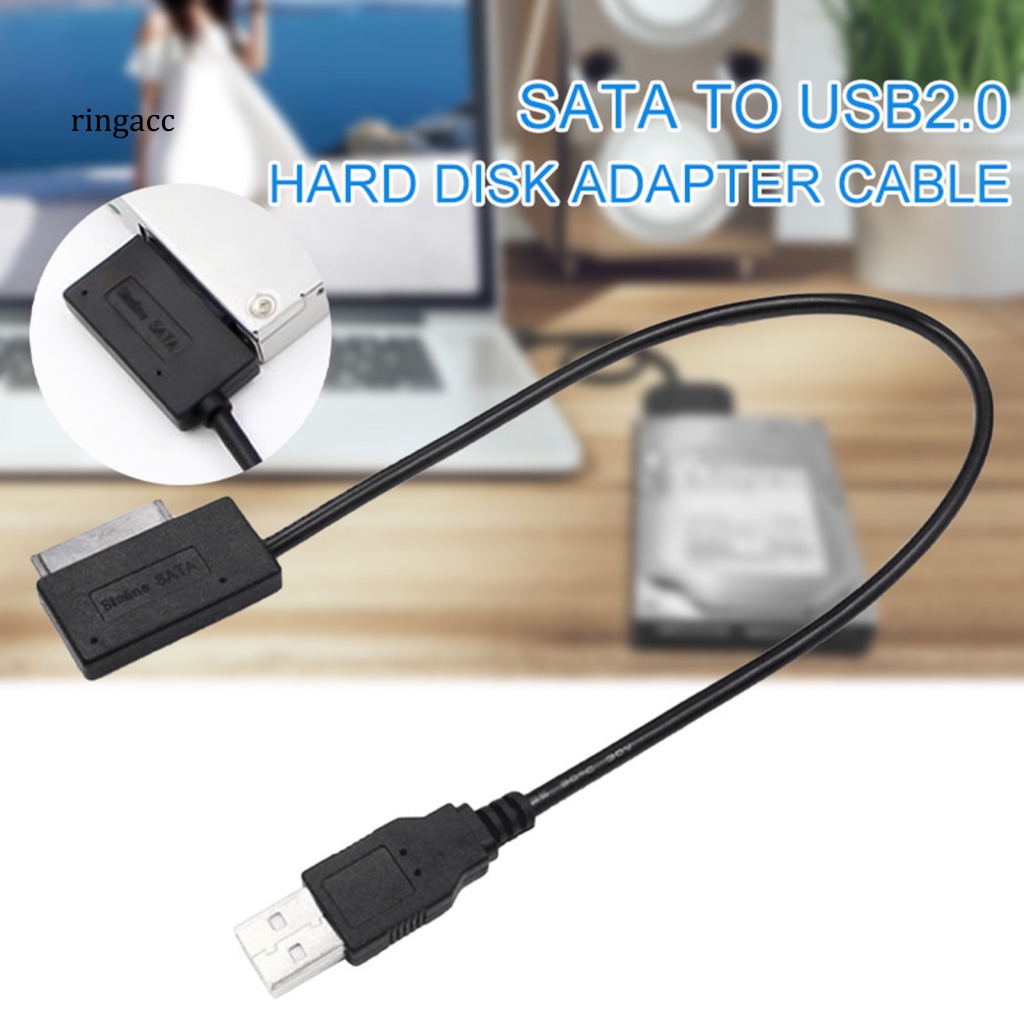 Dây Cáp Chuyển Đổi USB 2.0 Tốc Độ Cao Cho Ổ Đĩa Quang 6p + 7p SATA Notebook