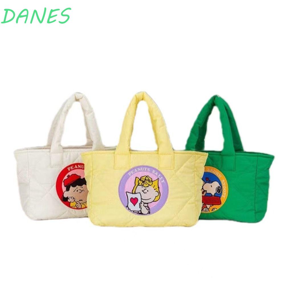 Túi Đeo Chéo Bằng Cotton Mềm Thêu Hình Chú Chó Snoopy Dễ Thương