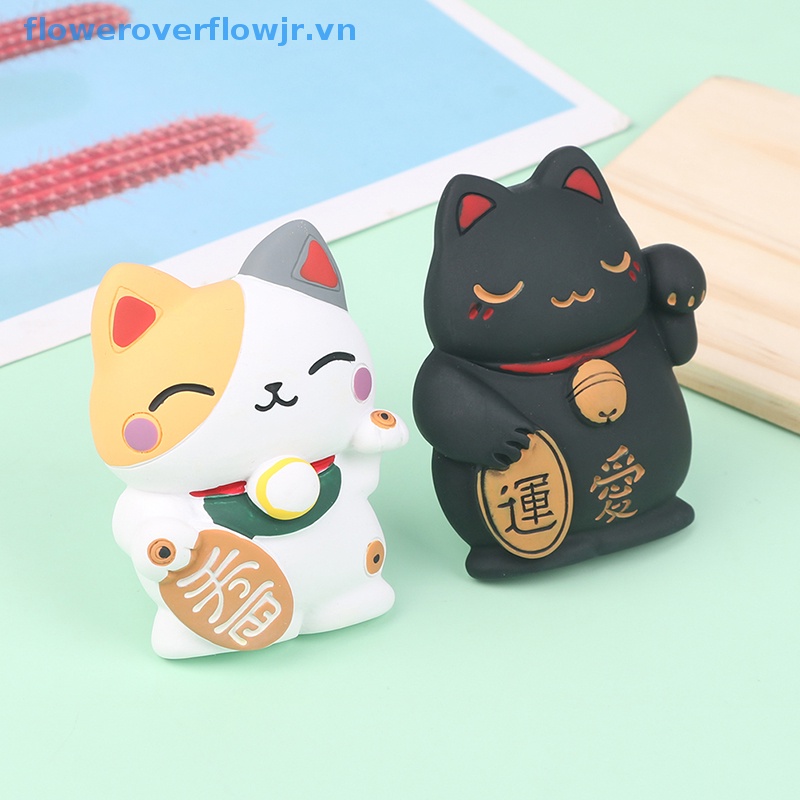 Mèo May Mắn Khuếch Tán Hương Thơm Gắn Điều Hòa Xe Hơi Bằng Nhựa Resin Nghệ Thuật