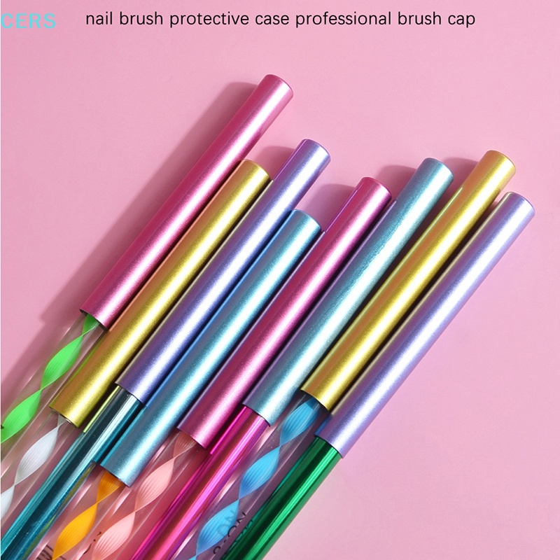 Bộ 2 Nắp Đậy Bảo Vệ Đầu Cọ Trang Trí Móng Tay Chuyên Dụng Cho Salon RS