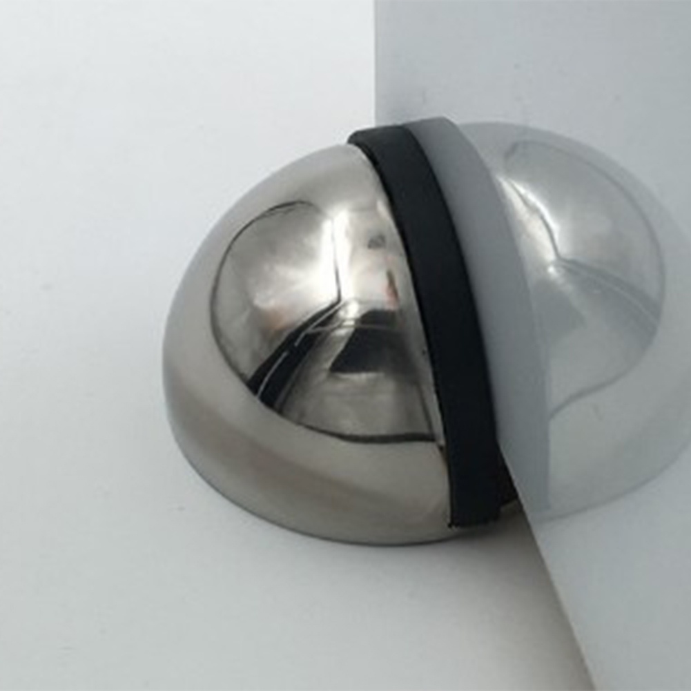 Chặn cửa bán nguyệt inox siêu hít nam châm chống va đập, ồn thông minh cho bé gắn sàn kèm miếng dán tường 3M, đồ ốc vít JP6