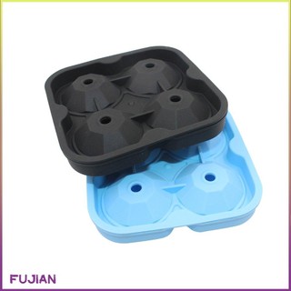 4 Hole Diamond Ice Tray Silicone Cream Maker Mould Fruit Cube Mold [B/8]