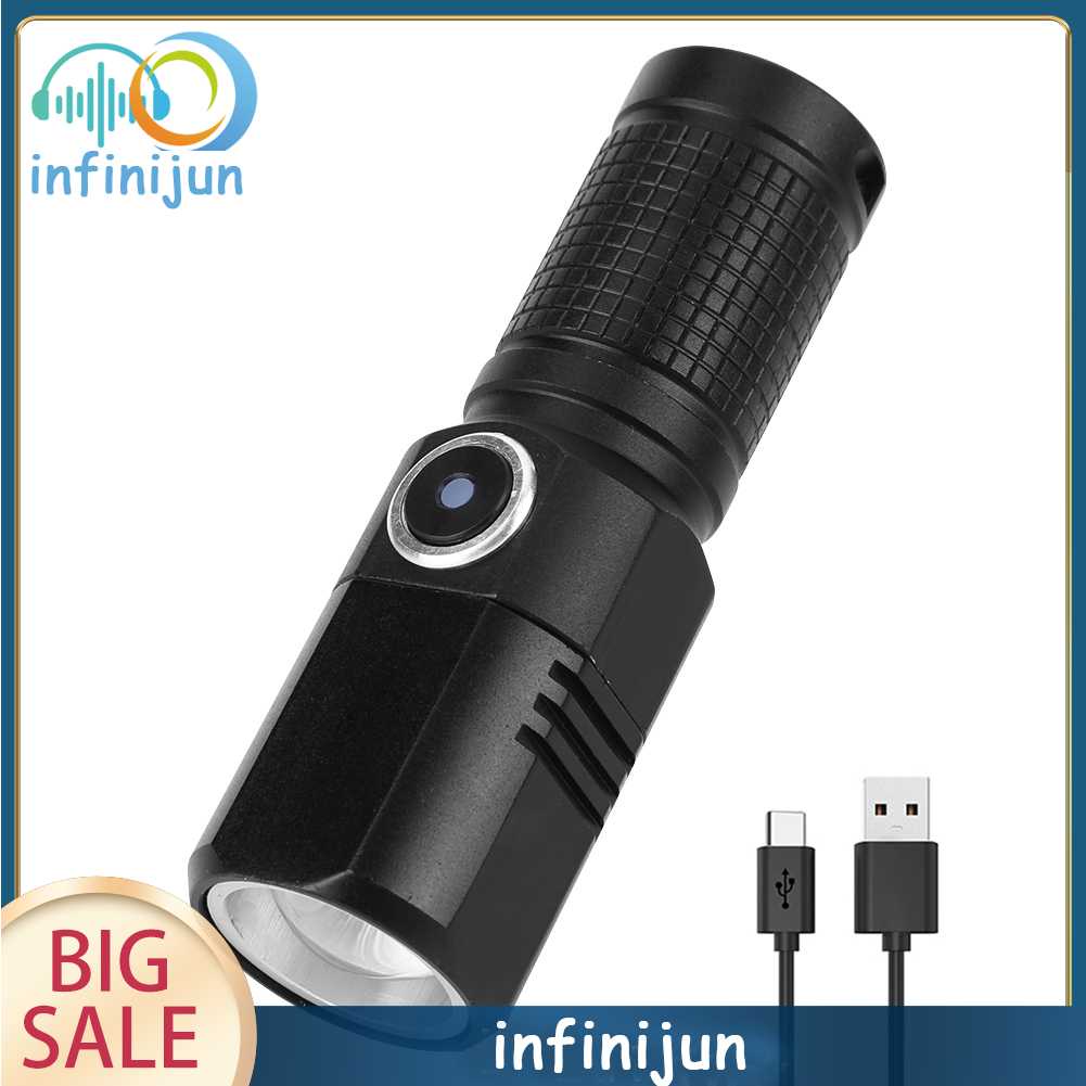 Đèn Pin 800LM XHP50 LED 700mAh / 1200mAh 5 Chế Độ Kèm Sạc USB Loại C