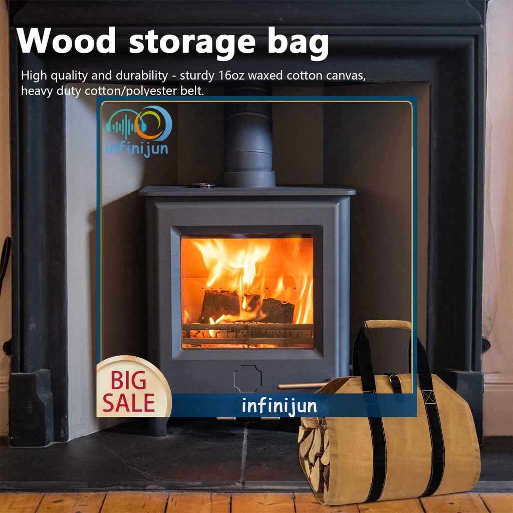 Túi Canvas Đựng Củi Gỗ Chống Rách Có Thể Gấp Gọn Tiện Lợi