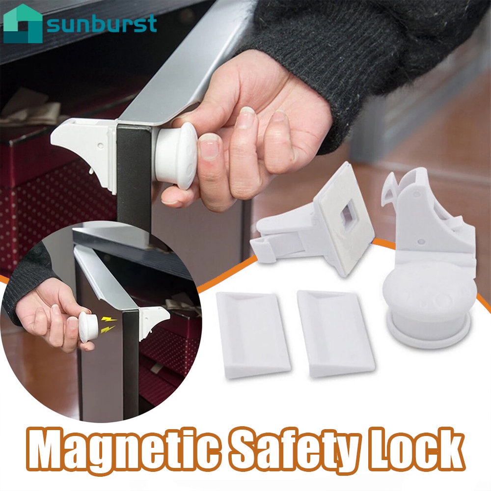 Set 4 / 4 + 1 Khóa Cửa Tủ Vô Hình Không Cần Đóng Đinh Bảo Vệ An Toàn Cho Bé