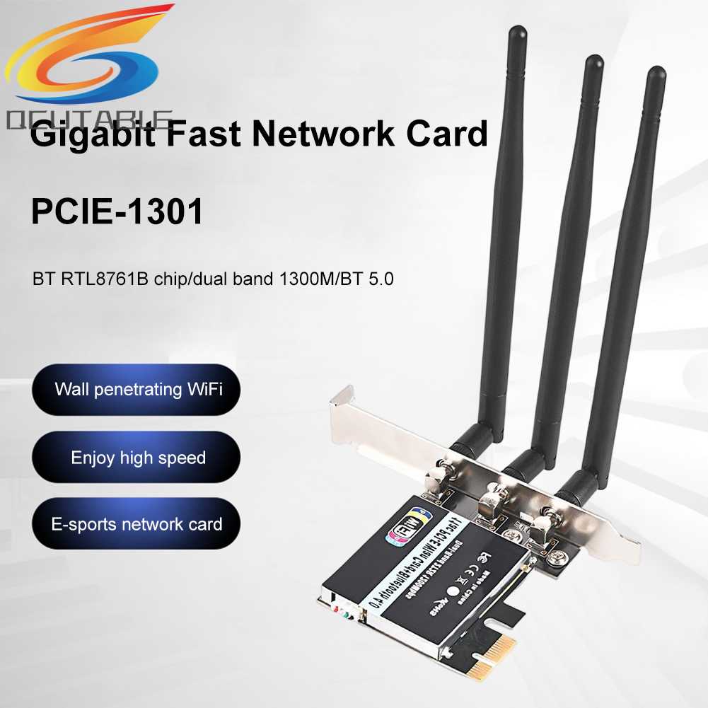 Thẻ Mạng Không Dây 2.4 / 5G 1300Mpbs Kết Nối Bluetooth 5.0