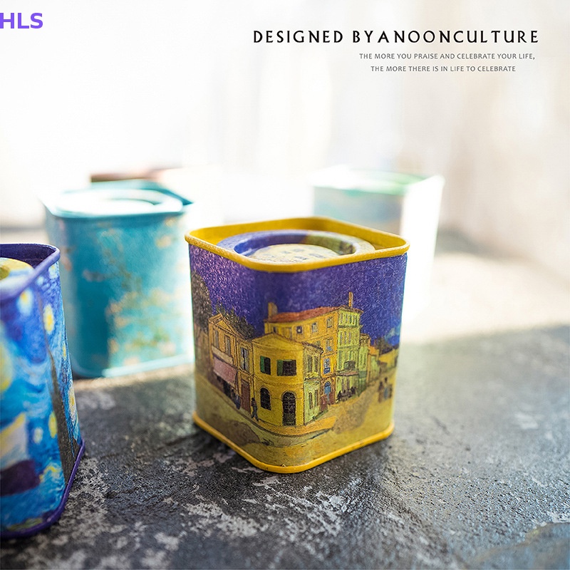 Hộp Thiếc Vuông Rỗng Đựng Đồ Thủ Công Phong Cách Retro