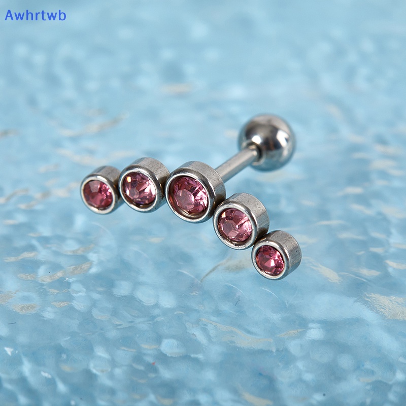 Khuyên Đeo Vành Tai Bằng Thép Không Gỉ Đính Đá Pha Lê Thời Trang Mới