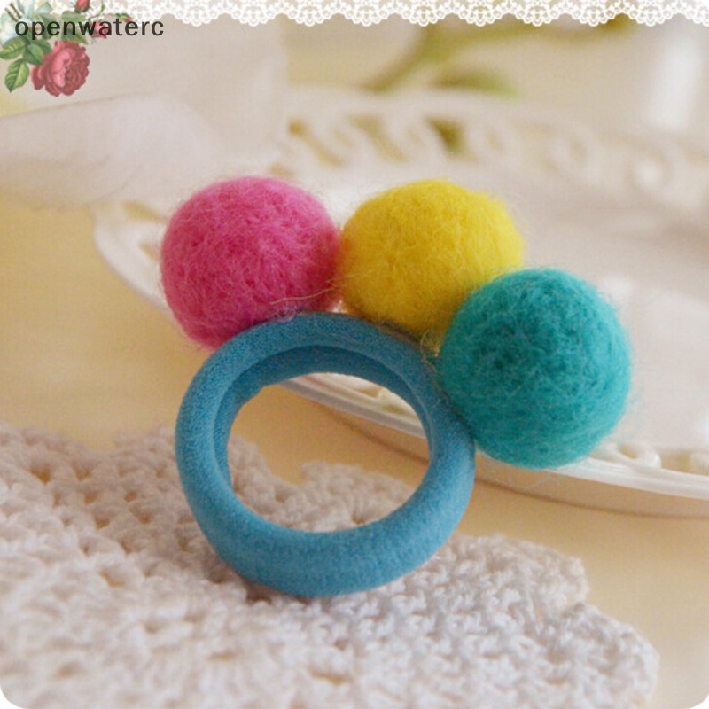 1 Dây Cột Tóc Co Giãn Đính Bóng Lông Màu Sắc Ngẫu Nhiên Cho Bé Gái Vn